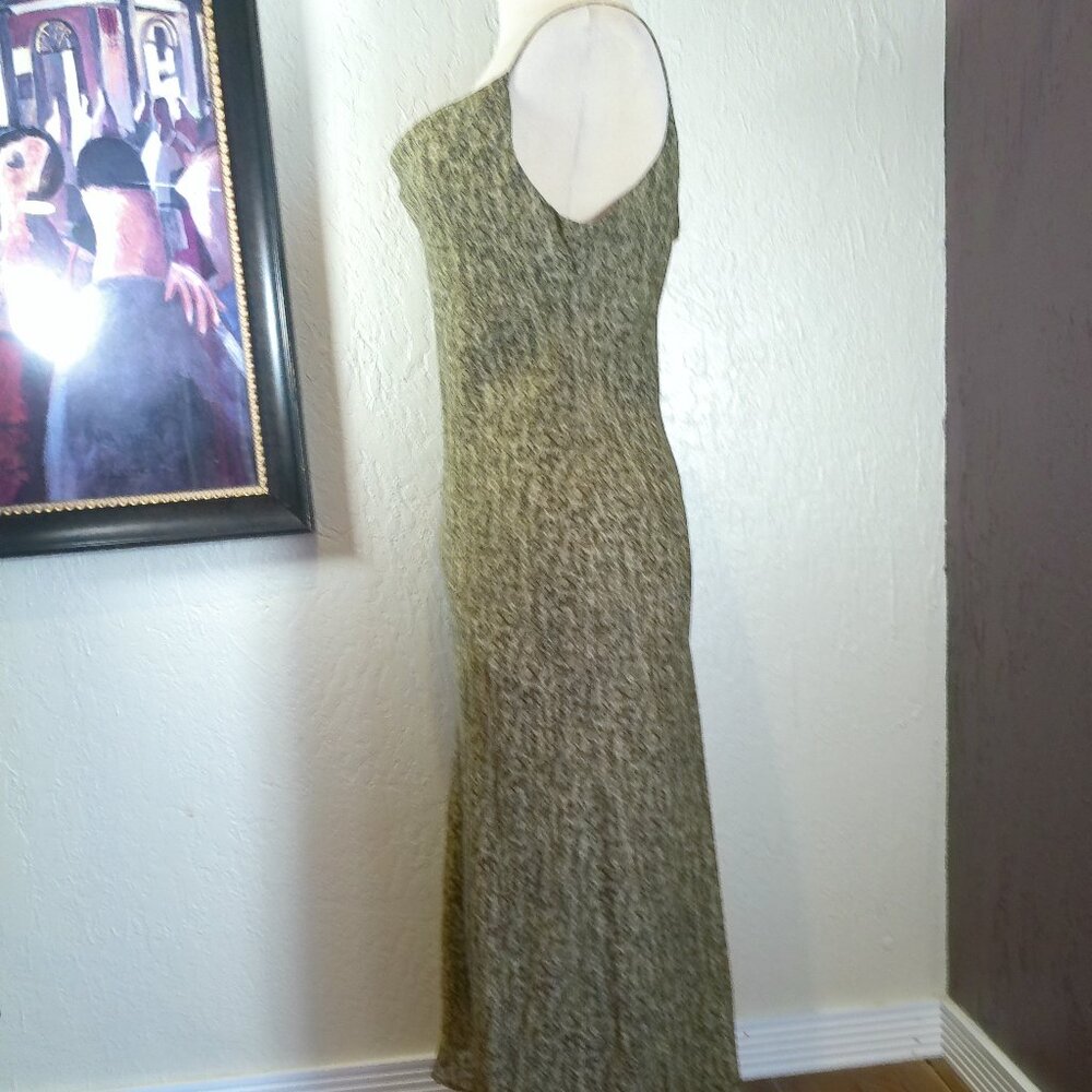 Positive Attitude Maxi Dress Sleeveless Scoop Neck Evening Straps Green SZ P14